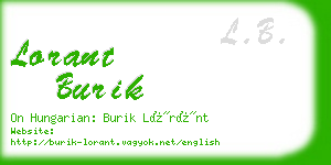 lorant burik business card